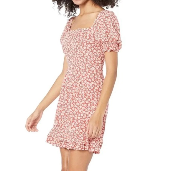 Lost + Wander “Madison” Floral Mini Dress in Coral and Ivory XS - Picture 1 of 8
